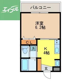Residence西山【104号室】の間取り