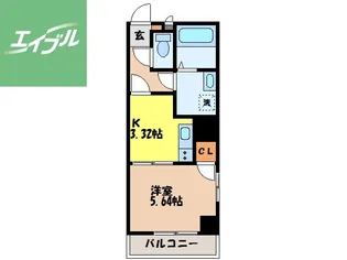 グラッチェ目覚【603号室】の間取り