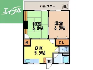 松尾ビル(淵町)【202号室】の間取り