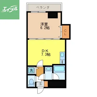 エススリーでじま【402号室】の間取り