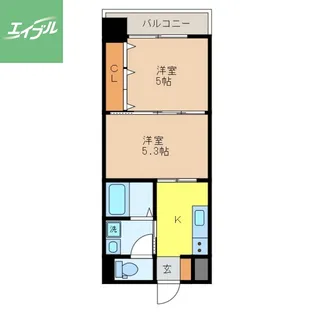 スカイコート西山【6階】の間取り
