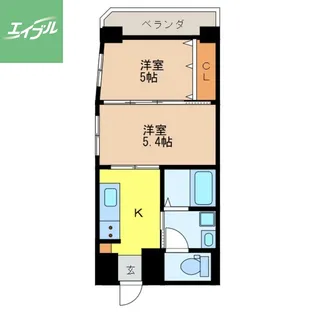 スカイコート西山【9階】の間取り