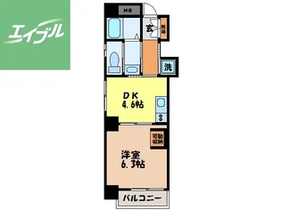 ラピニヨン浜口町【701号室】の間取り