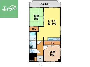 リバー山王【301号室】の間取り