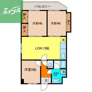サンロード富士【105号室】の間取り