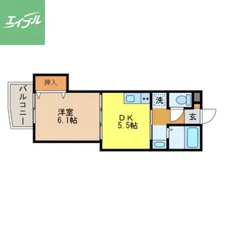 タウンコート中町【602号室】の間取り