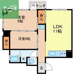 神戸海産物長崎ビル【301号室】の間取り