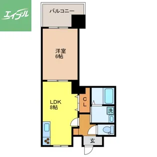 グランアズール浦上【7階】の間取り