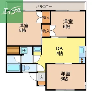 岩見七福ビル【2階】の間取り