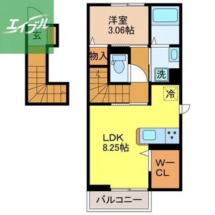 ウィット岩見【2階】の間取り