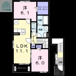 ヒルズ1 愛シティ2【2階】の間取り