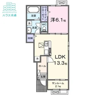 プロムナードメゾン参番館 F【1階】の間取り