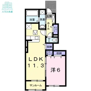 ヒルズ1.福田B【1階】の間取り