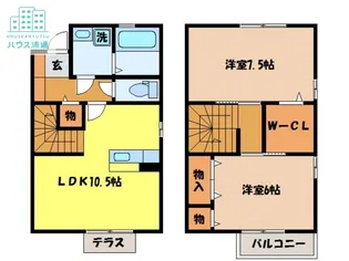 長崎県長崎市平間町【テラスハウス】の間取り