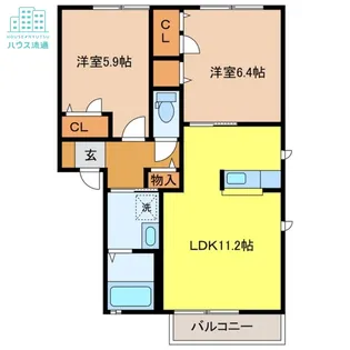 シャーメゾングリーン C棟【2階】の間取り