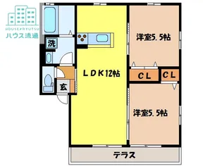 OWLS-CASTLEⅠ【102号室】の間取り
