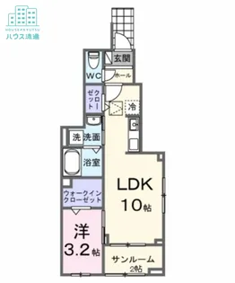 サニープレイス 古町【1階】の間取り