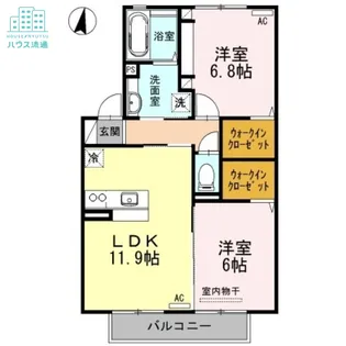 ハルブラッサム富の原 B棟【2階】の間取り