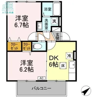 ウィルモアアサイ【1階】の間取り