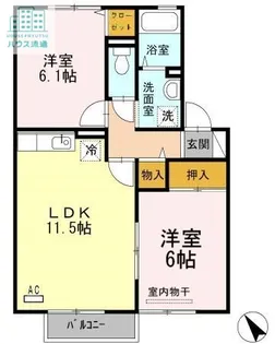 イーストレイクサイド A棟【1階】の間取り