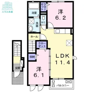 エアリーヒルズ弐番館【2階】の間取り