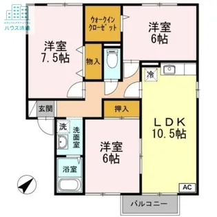 ロイヤルガーデン須田ノ木 F棟【2階】の間取り