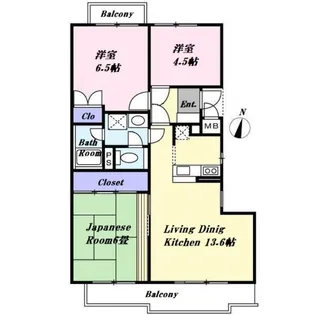 ビューハイツムカイ【302号室】の間取り