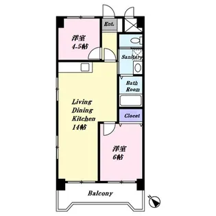 ユーコートあざみ野Ⅱ【401号室】の間取り