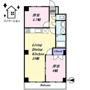 林ビル【504号室】の間取り