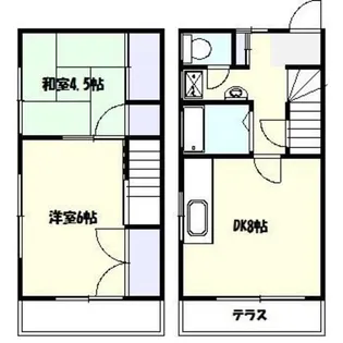 神奈川県横浜市青葉区つつじが丘【テラスハウス】の間取り