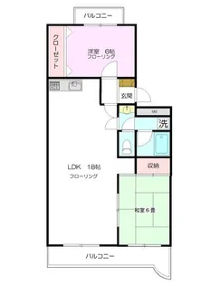 パルセルもえぎ野【1階】の間取り