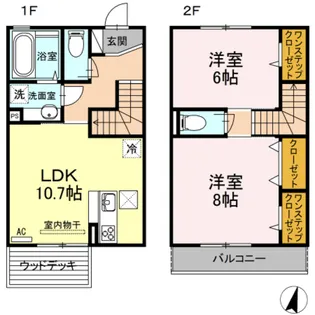 リヴェール美しが丘【2階】の間取り