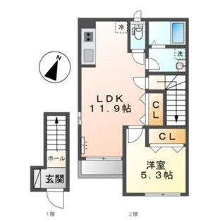 クレセントピアス【2階】の間取り