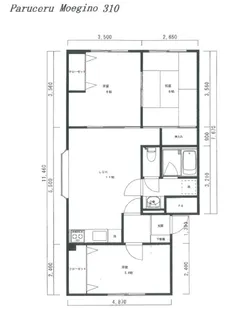 パルセルもえぎ野【3階】の間取り