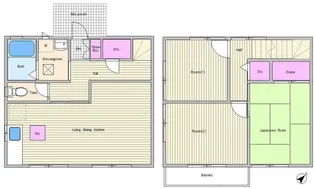 神奈川県横浜市都筑区牛久保1丁目【テラスハウス】の間取り