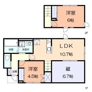 ヴィラ大雅B【102号室】の間取り