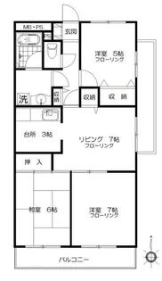 ソーラムすみよし台Ⅱ【3階】の間取り