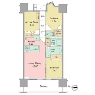レーベンリヴァーレ町田ルージアタワー【5階】の間取り