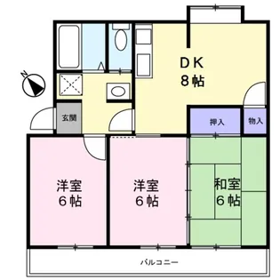 東向地団地【253号室】の間取り