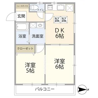 グランドール等々力 A棟【2階】の間取り