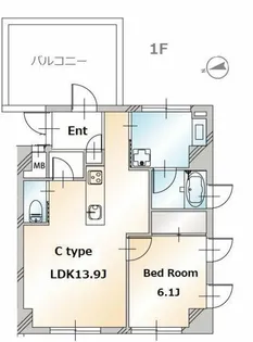ドミールDuo自由が丘【1階】の間取り