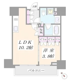 インプレストコア代官山【8階】の間取り