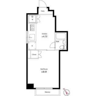 キャッスルマンション青葉台【5階】の間取り