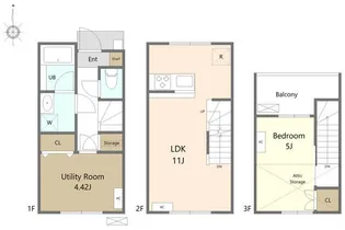 ヒガナカテラス【3階】の間取り