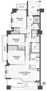 瀬田シティハウス【3階】の間取り