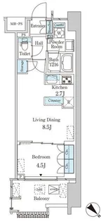 レガシス中目黒【7階】の間取り