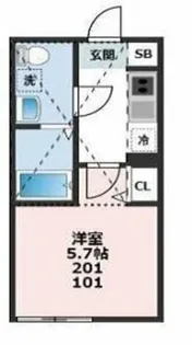ガーデンヒルズ武蔵小杉【2階】の間取り