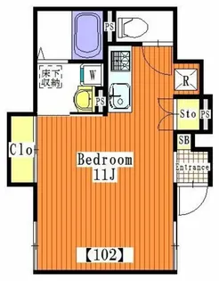 ピュアパーム下目黒【1階】の間取り