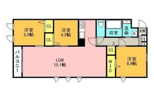 THE BELUGA 世田谷 RESIDENCE【3階】の間取り