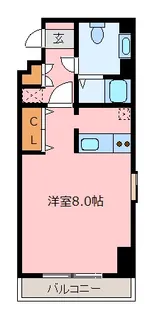 ステーションフロント八幡宿【806号室】の間取り